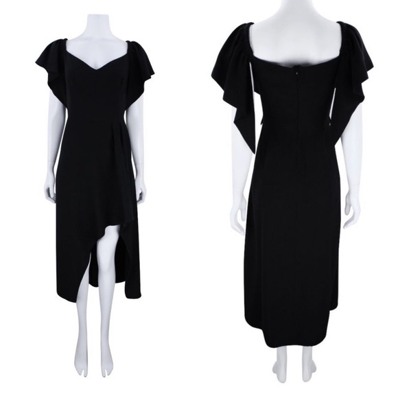Reinaldo Lourenço Black Midi Dress 36 2 - Picture 1 of 15